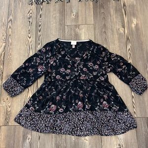 Knox Rose Floral Peasant Blouse